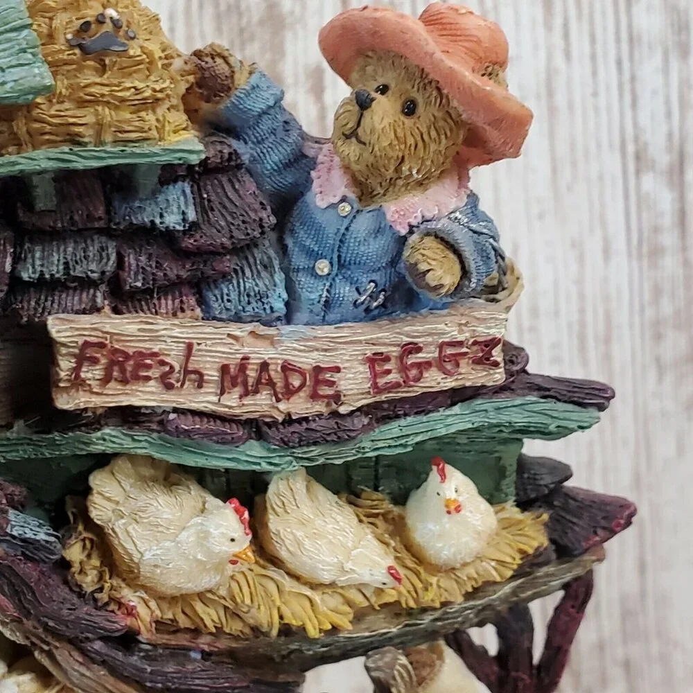 Boyds Bears Danbury Mint Farmers Market Collector Apple Shaped Clock Retired